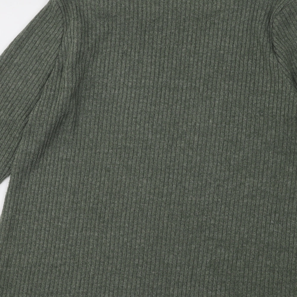 Nutmeg Womens Green Round Neck Polyester Pullover Jumper Size 12