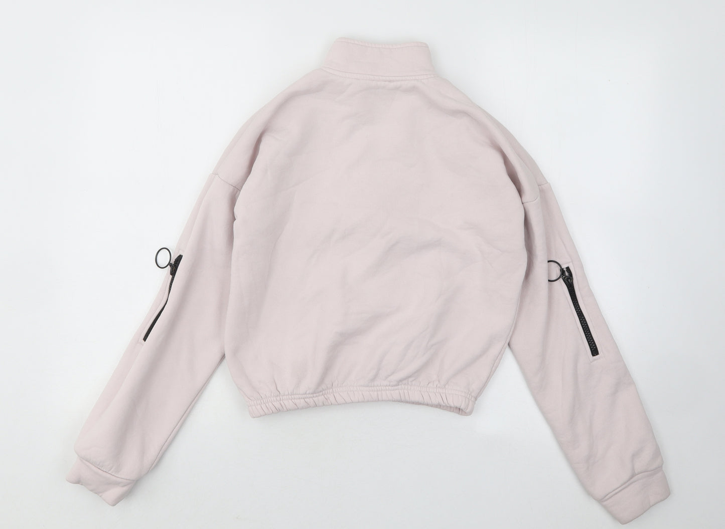Select Womens Pink Cotton Pullover Sweatshirt Size S Zip - New Season