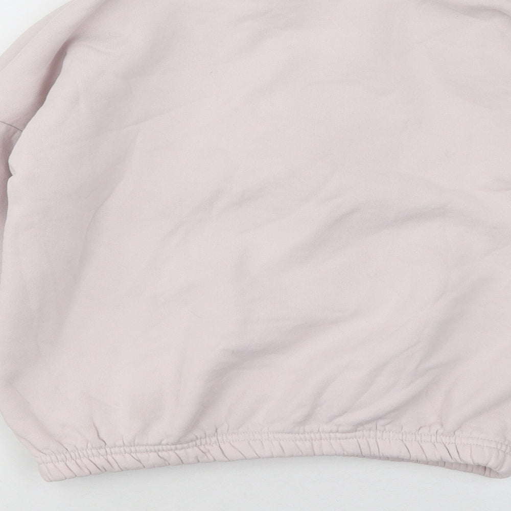 Select Womens Pink Cotton Pullover Sweatshirt Size S Zip - New Season