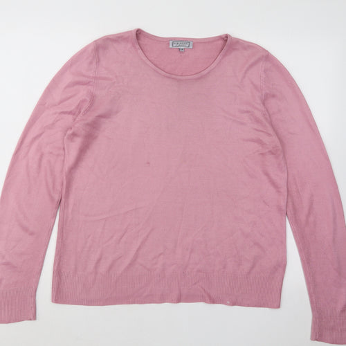 Debenhams Womens Pink Round Neck Acrylic Pullover Jumper Size 14
