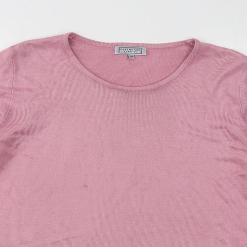 Debenhams Womens Pink Round Neck Acrylic Pullover Jumper Size 14