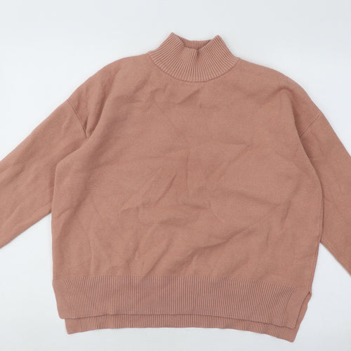 Primark Womens Orange Mock Neck Polyester Pullover Jumper Size 10