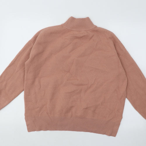 Primark Womens Orange Mock Neck Polyester Pullover Jumper Size 10