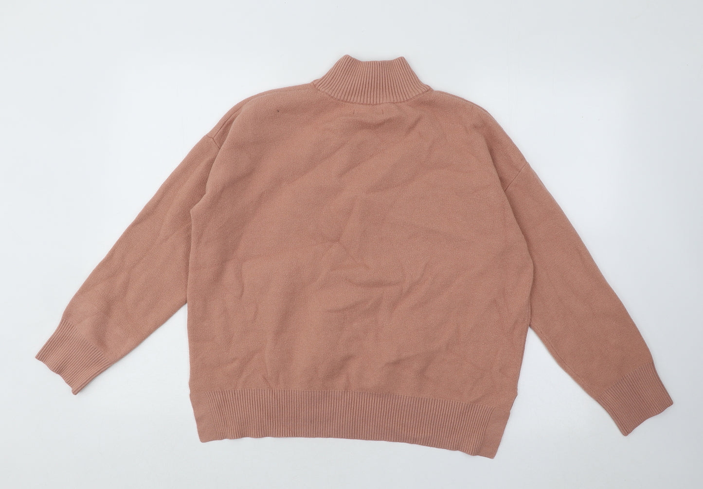 Primark Womens Orange Mock Neck Polyester Pullover Jumper Size 10