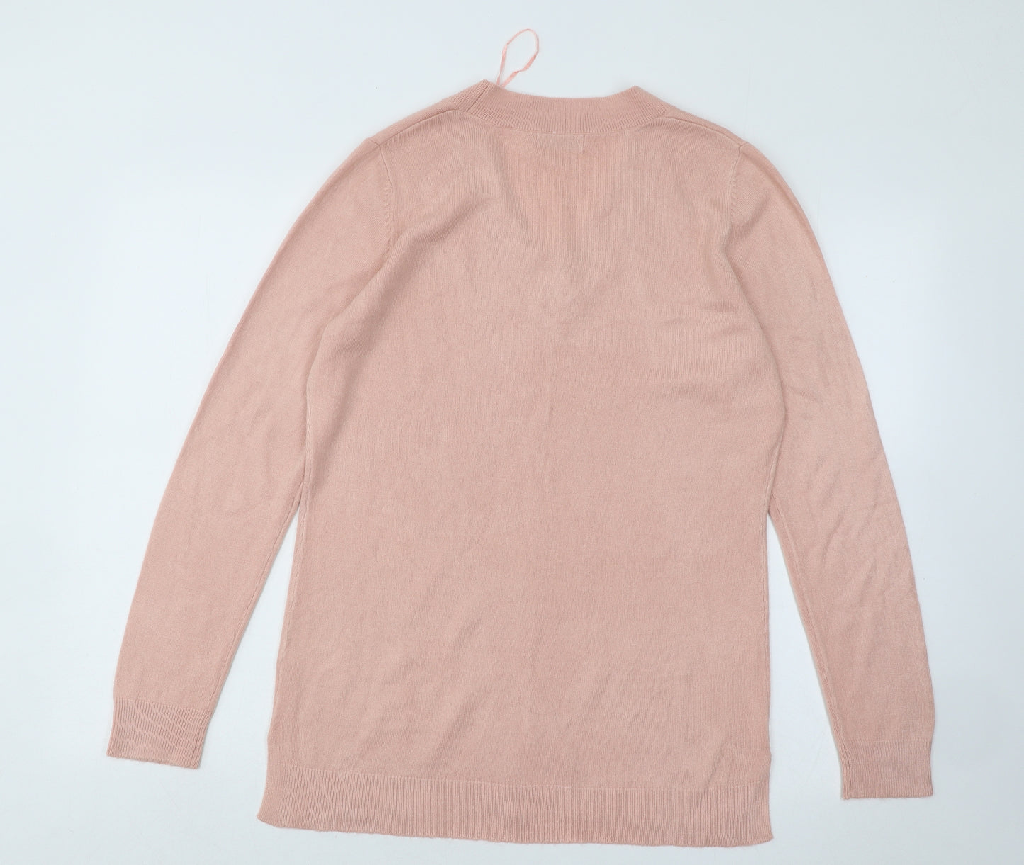 Papaya Womens Pink V-Neck Acrylic Pullover Jumper Size 10