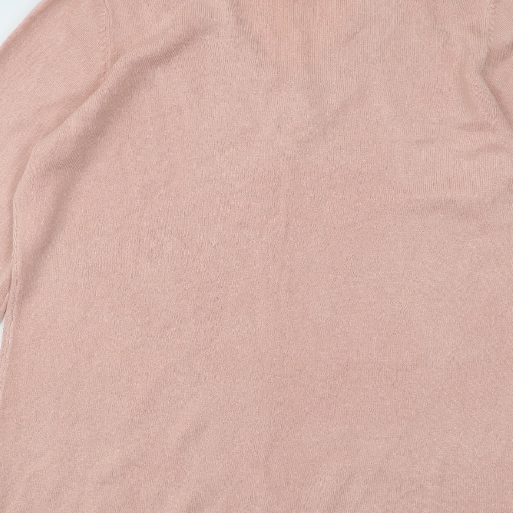 Papaya Womens Pink V-Neck Acrylic Pullover Jumper Size 10