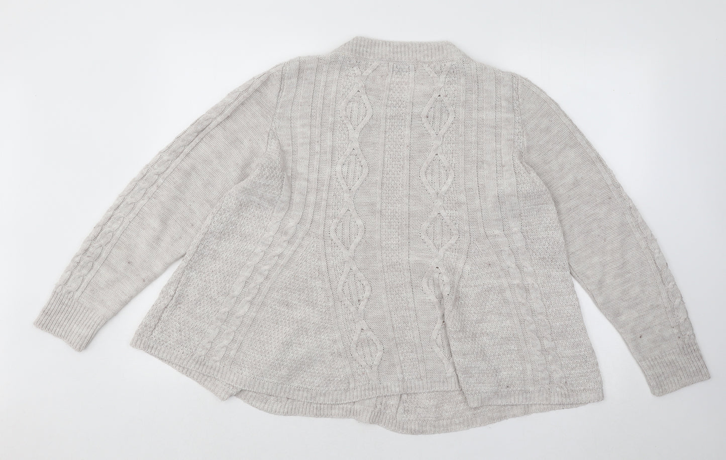 TU Womens Beige Mock Neck Acrylic Pullover Jumper Size 16 - Cable knit