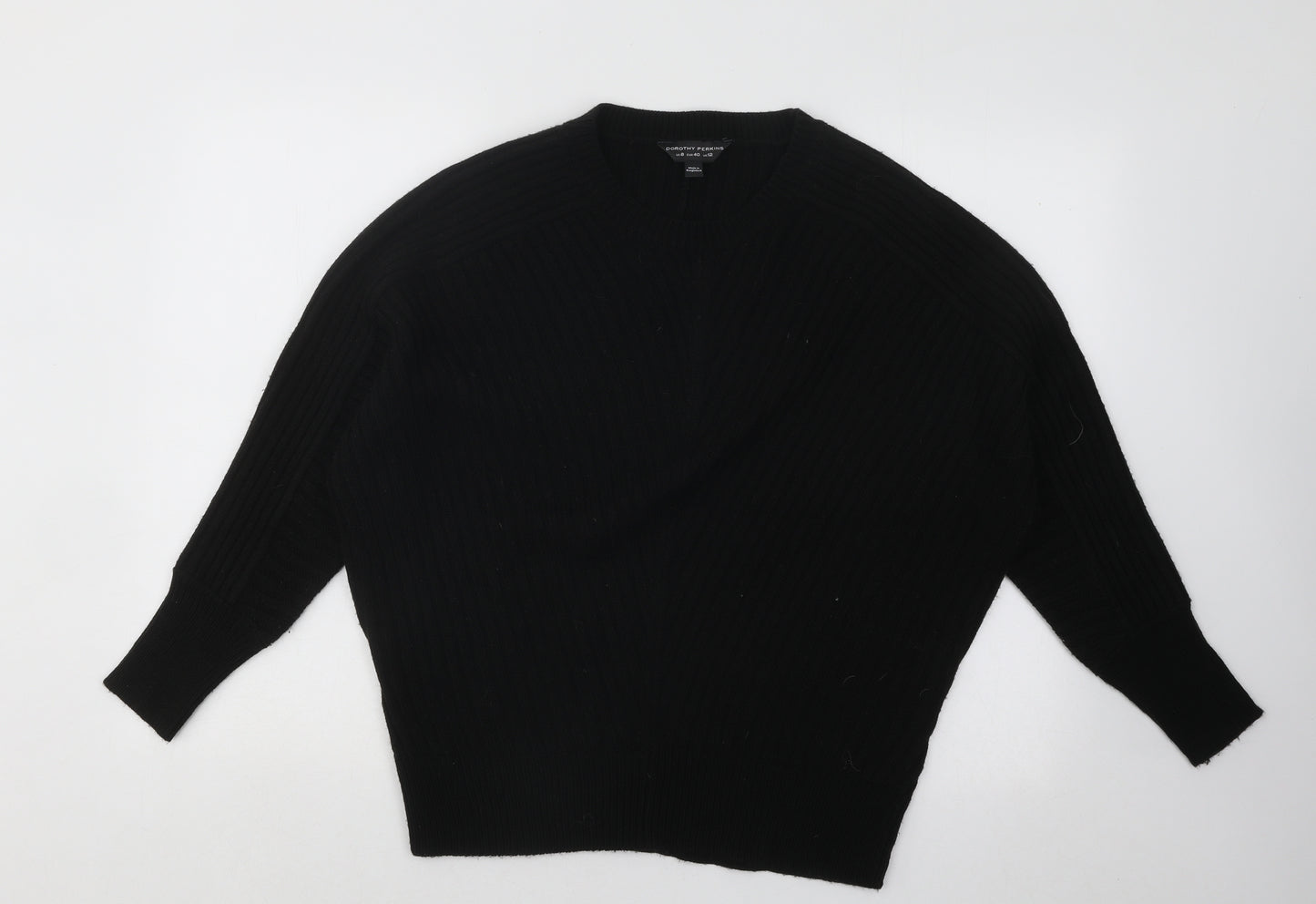 Dorothy Perkins Womens Black Round Neck Acrylic Pullover Jumper Size 12