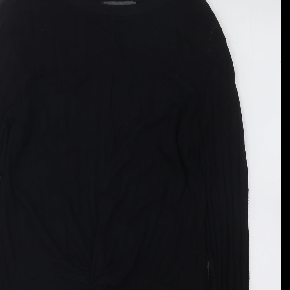 Primark Womens Black Boat Neck Viscose Pullover Jumper Size 10