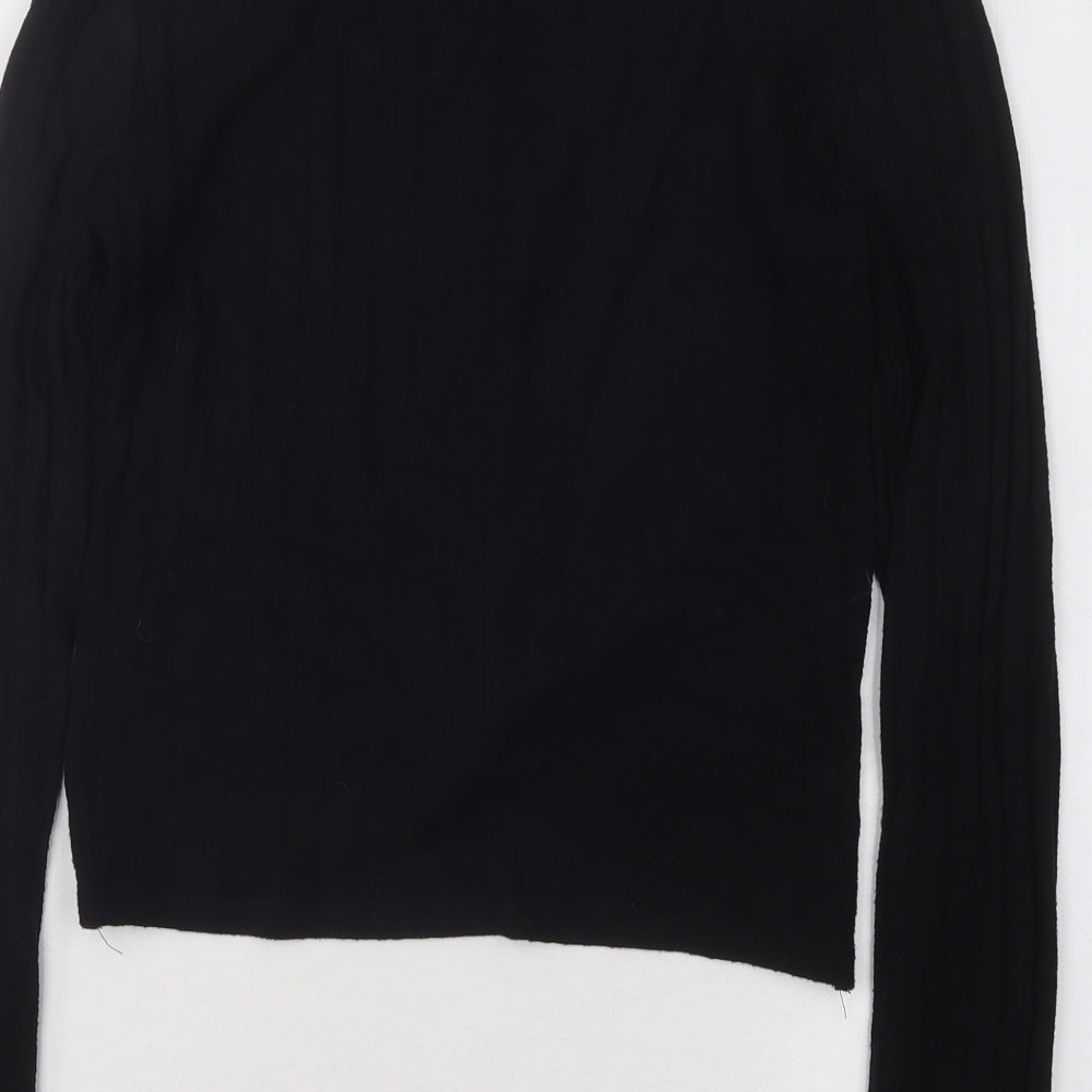 Primark Womens Black Boat Neck Viscose Pullover Jumper Size 10