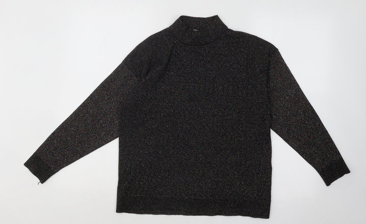Warehouse Womens Multicoloured Mock Neck Viscose Pullover Jumper Size 8