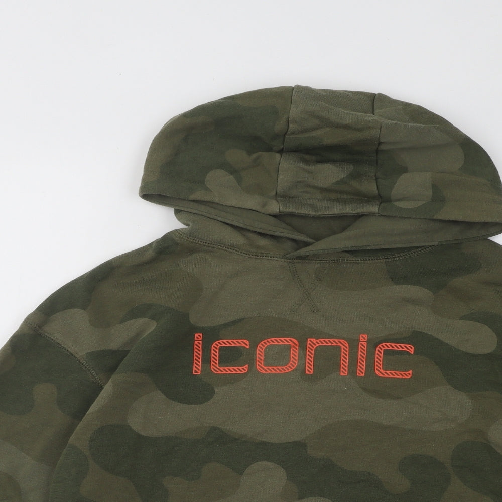 Primark Boys Green Camouflage Cotton Pullover Hoodie Size 10-11 Years Pullover - Iconic