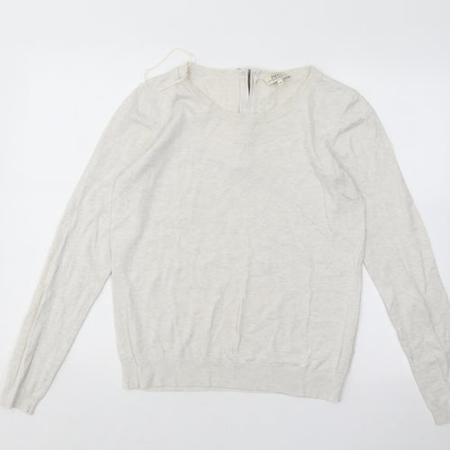 Papaya Womens Grey Scoop Neck Viscose Pullover Jumper Size 14