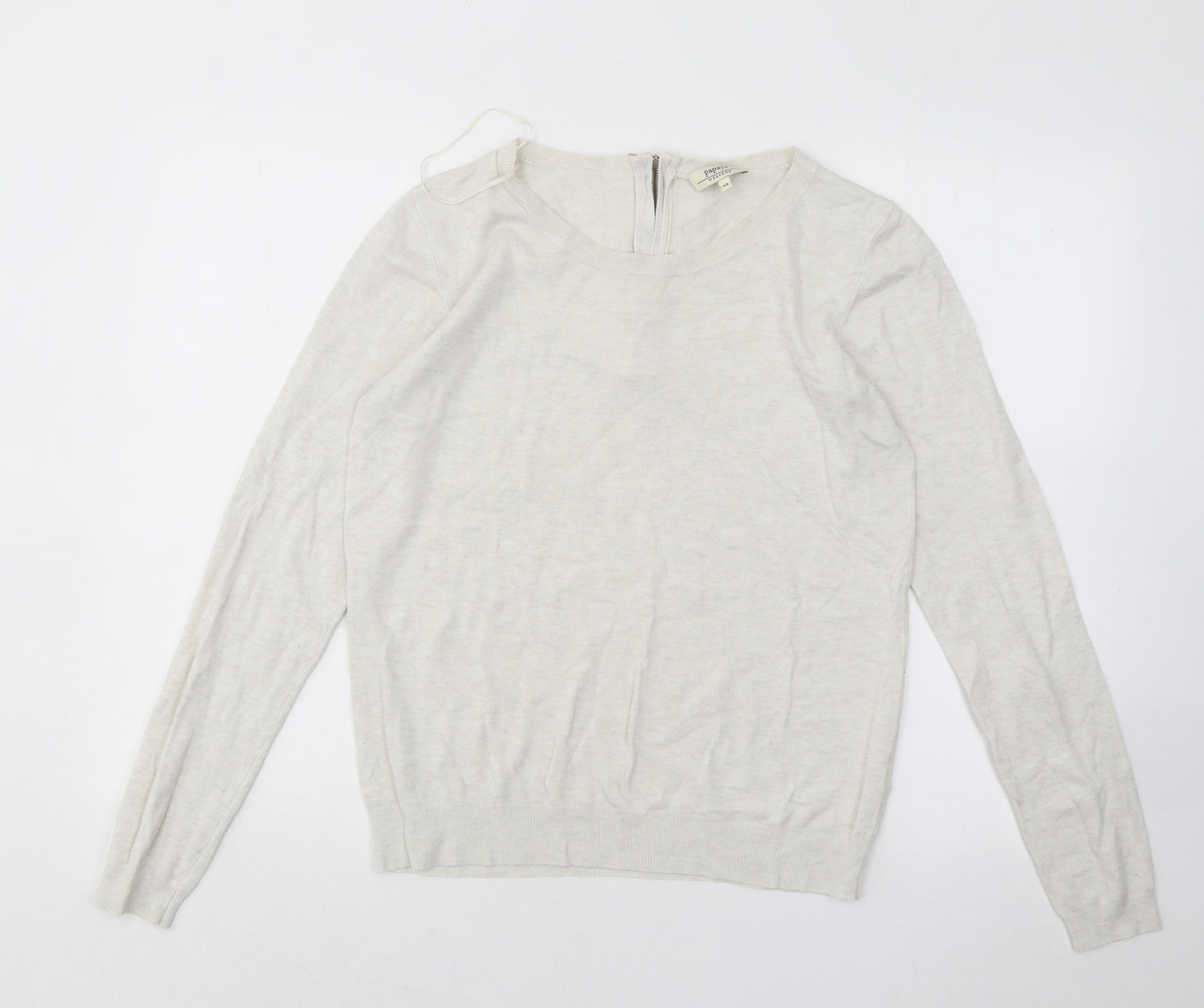 Papaya Womens Grey Scoop Neck Viscose Pullover Jumper Size 14