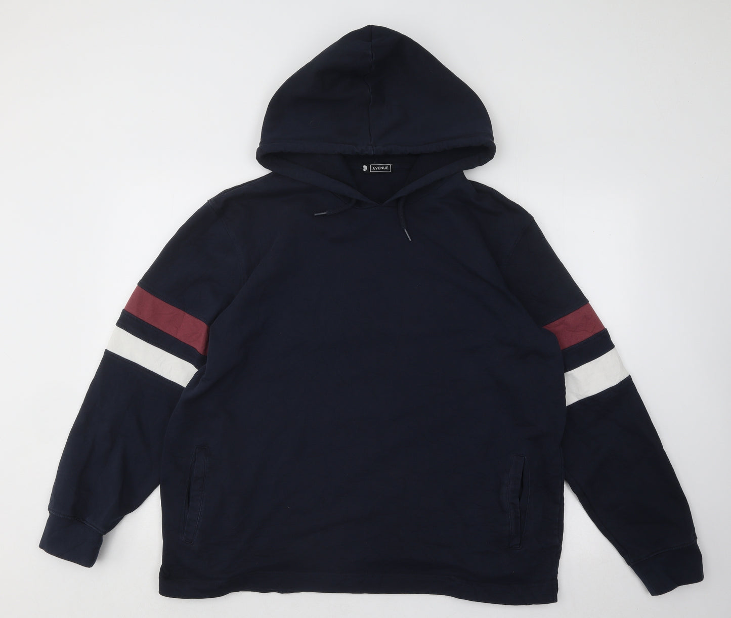 Avenue Mens Blue Cotton Pullover Hoodie Size XL
