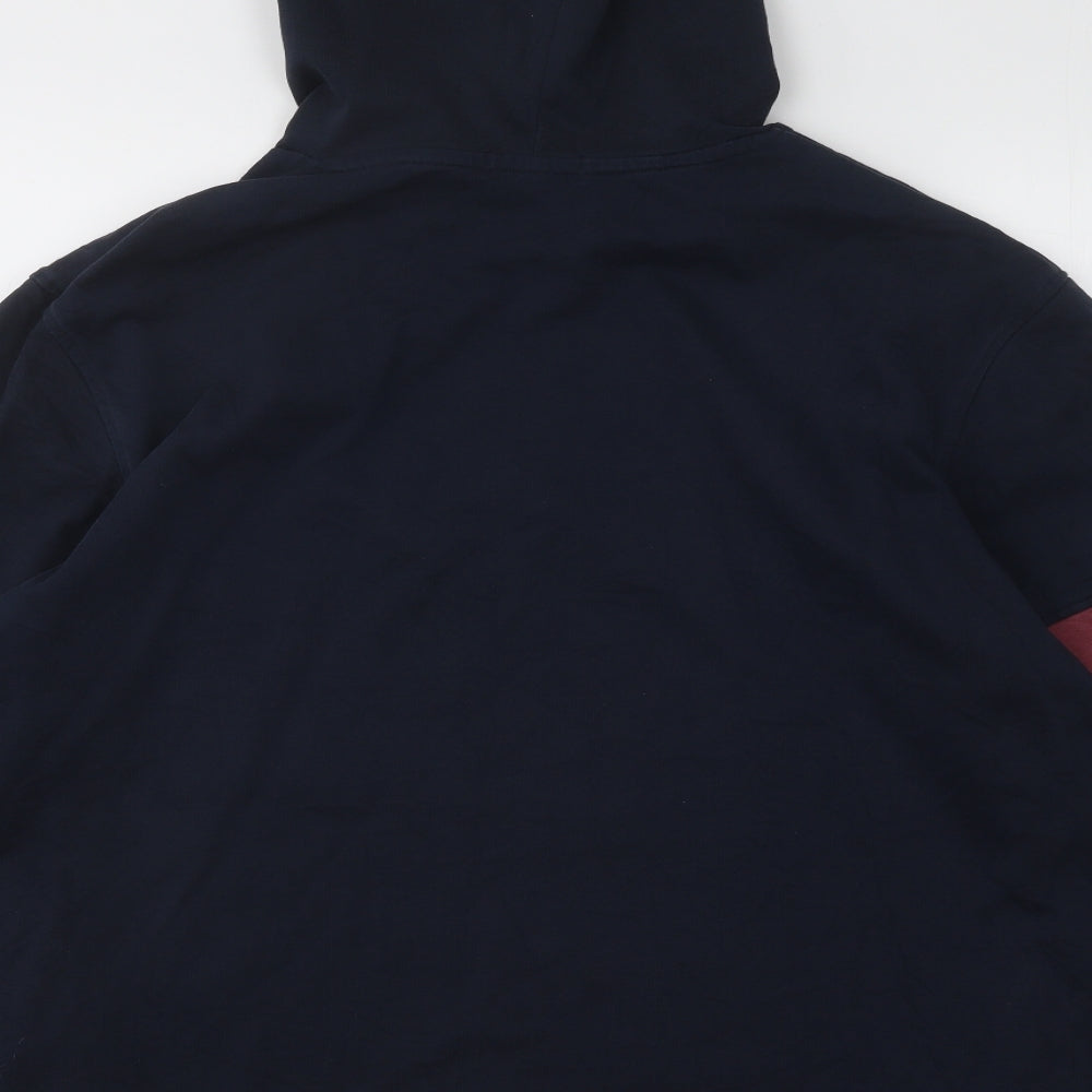 Avenue Mens Blue Cotton Pullover Hoodie Size XL