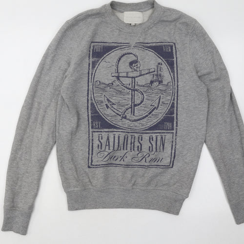 River Island Mens Grey Cotton Pullover Sweatshirt Size S - Sailors Sin