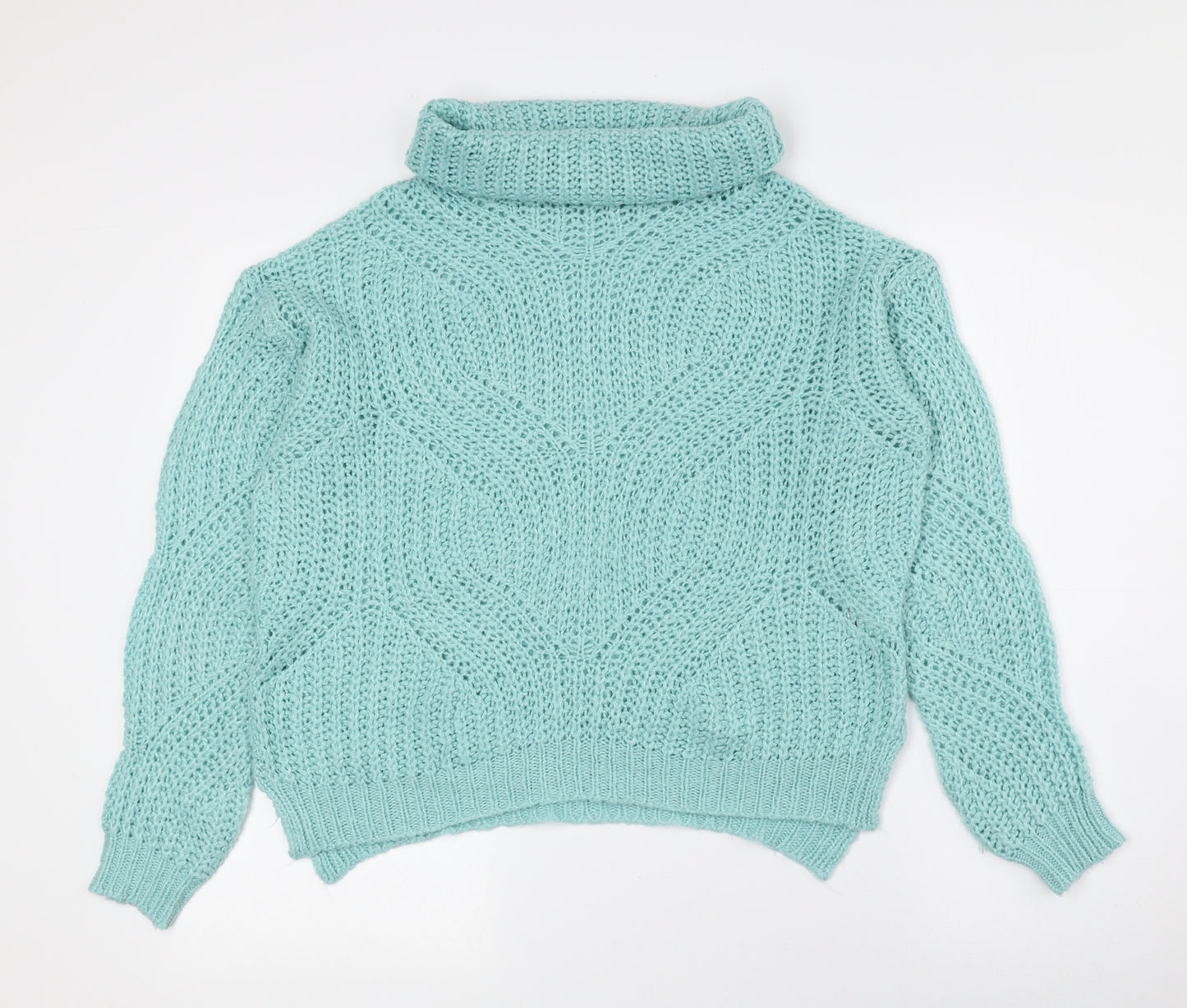 Select Womens Blue Roll Neck Acrylic Pullover Jumper Size 12