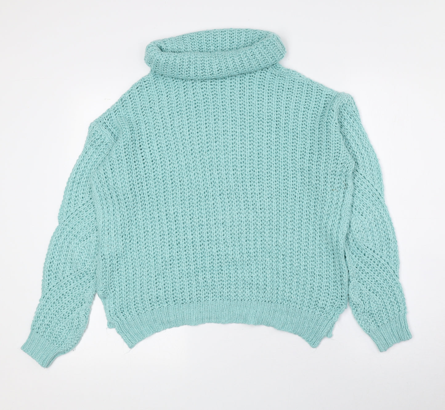 Select Womens Blue Roll Neck Acrylic Pullover Jumper Size 12