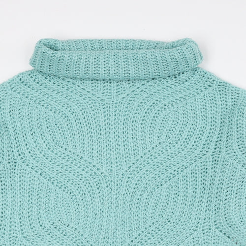 Select Womens Blue Roll Neck Acrylic Pullover Jumper Size 12