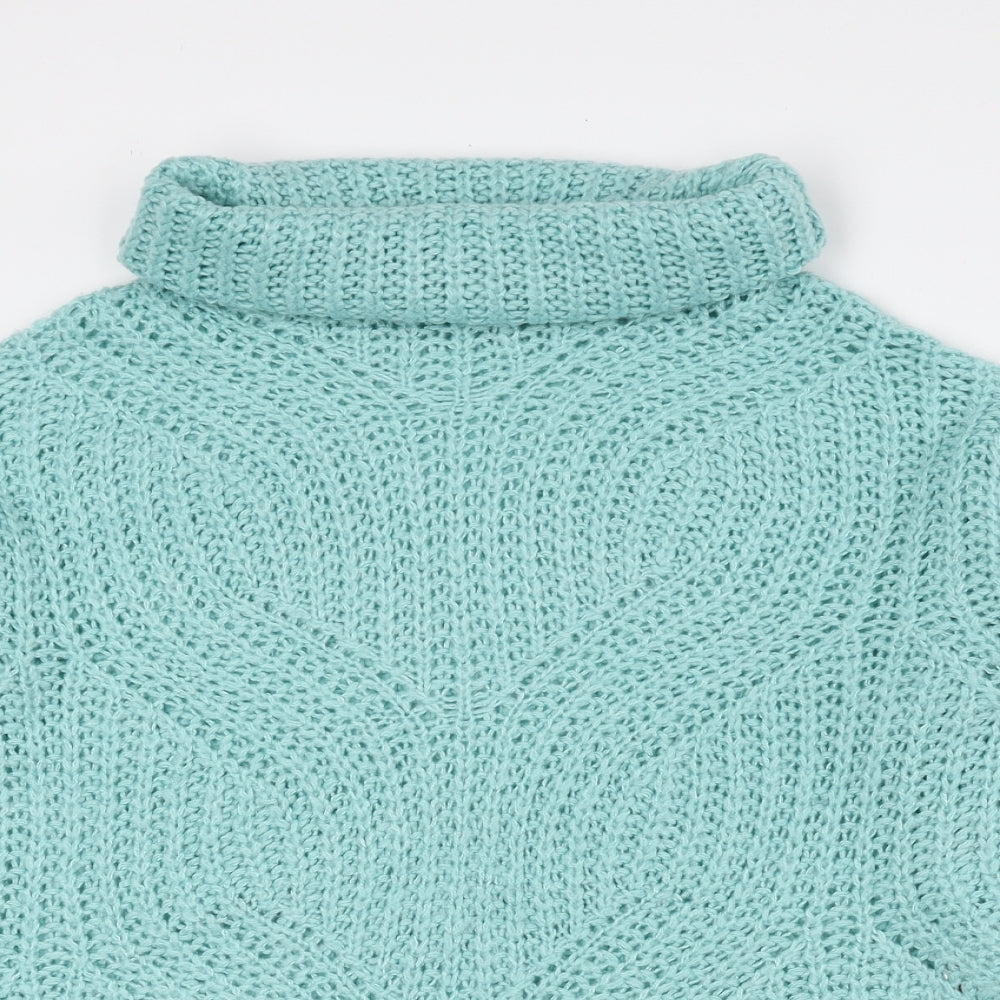 Select Womens Blue Roll Neck Acrylic Pullover Jumper Size 12
