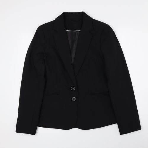 F&F Womens Black Polyester Jacket Blazer Size 12