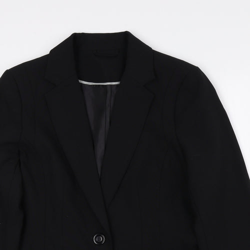 F&F Womens Black Polyester Jacket Blazer Size 12