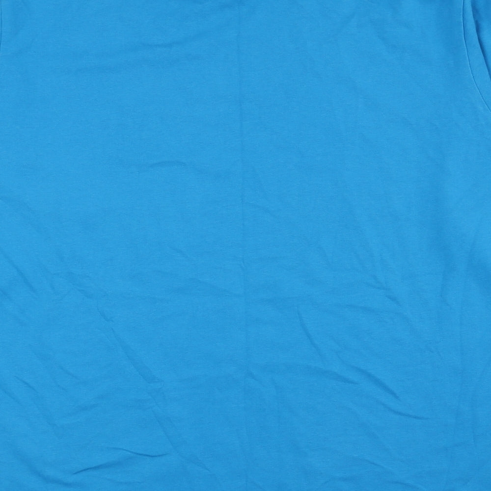 Nike Mens Blue Cotton Pullover T-Shirt Size L Roll Neck