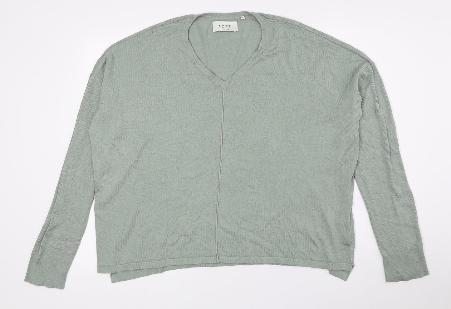 ADPT Womens Green V-Neck Viscose Cardigan Jumper Size XL