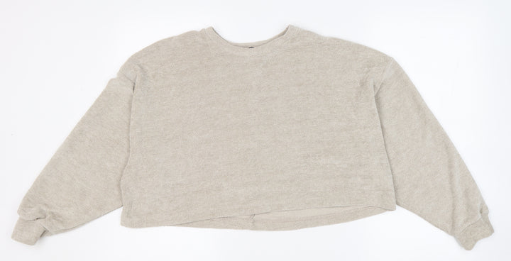 Nasty Gal Womens Beige Round Neck Polyester Pullover Jumper Size 10