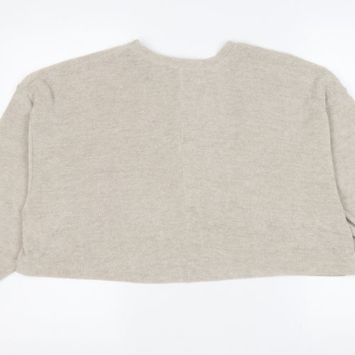 Nasty Gal Womens Beige Round Neck Polyester Pullover Jumper Size 10
