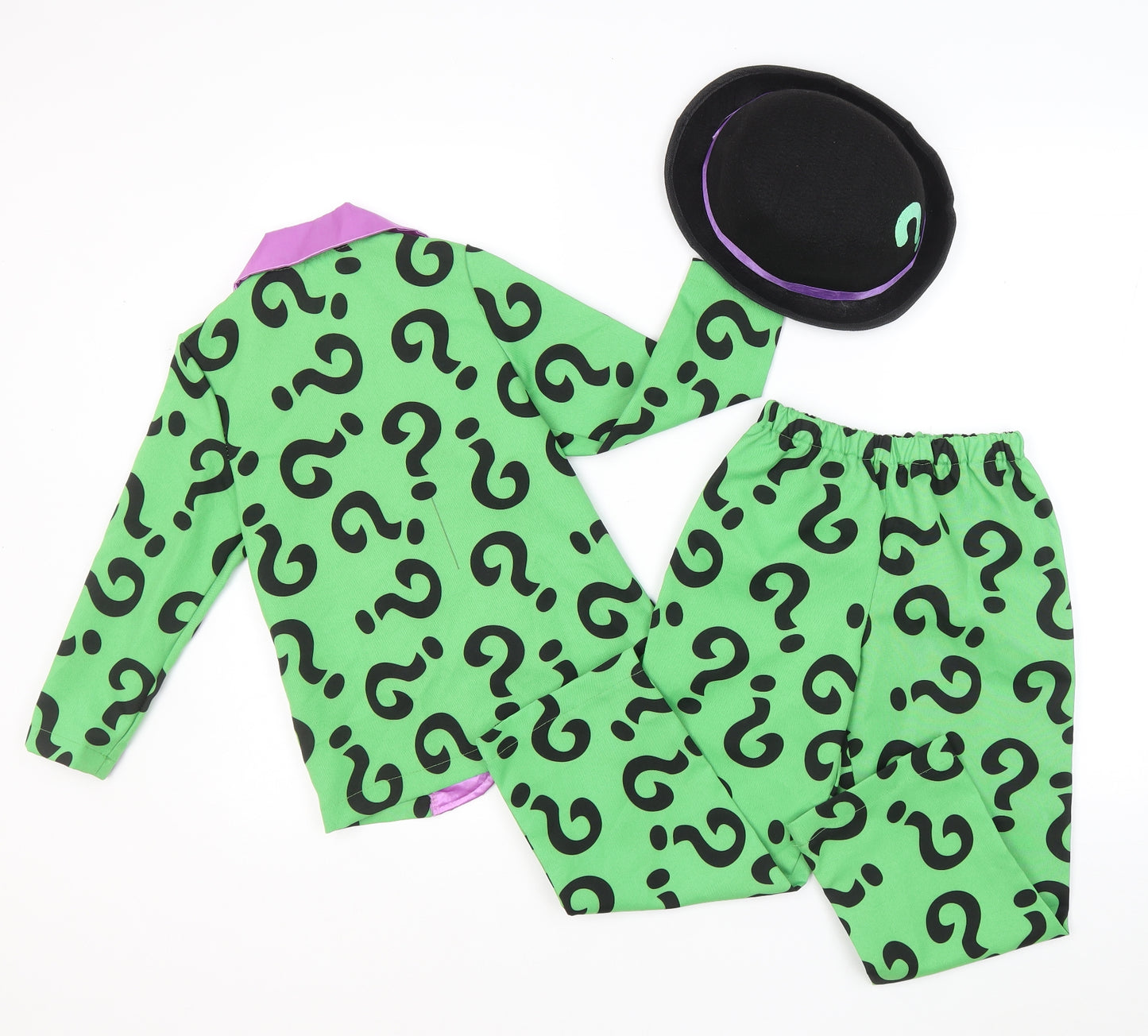 Amscan Boys Green Geometric Polyester Pyjama Set Size 5-6 Years Button - The Riddler Costume (Batman)