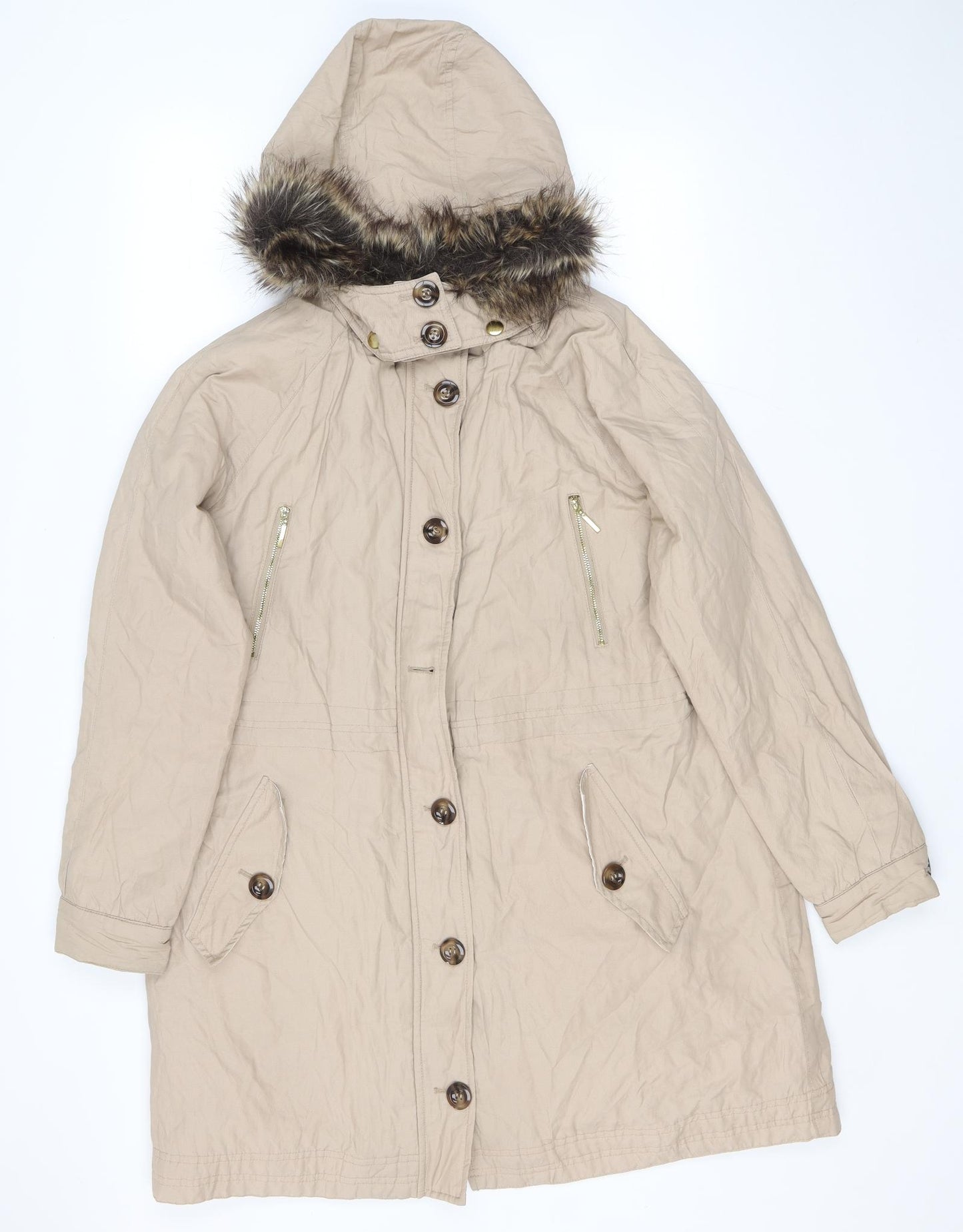 Lakeland Womens Brown Rain Coat Coat Size 18 Zip