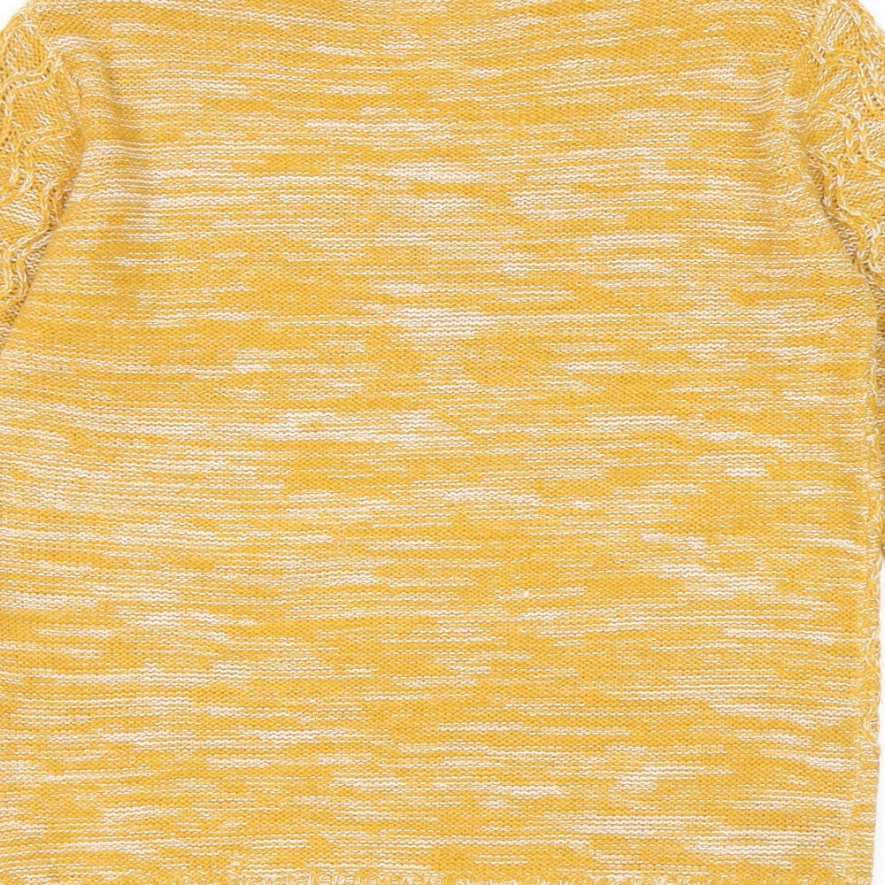 Papaya Womens Yellow High Neck Acrylic Pullover Jumper Size S