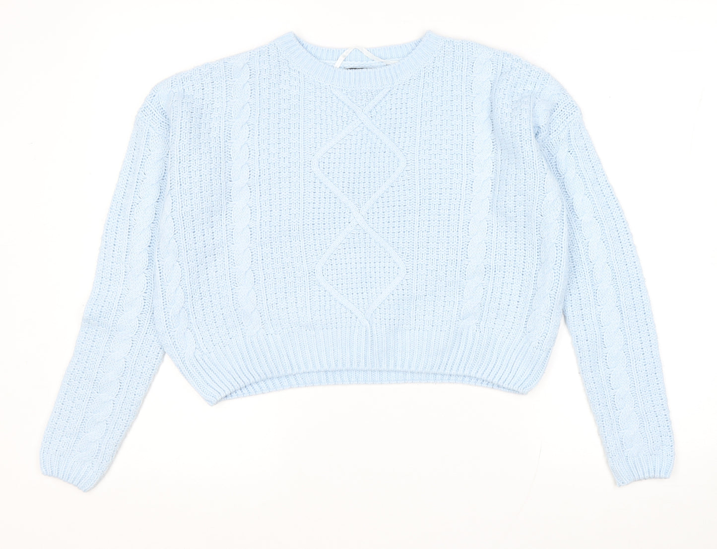 Atmosphere Womens Blue Round Neck Acrylic Pullover Jumper Size S