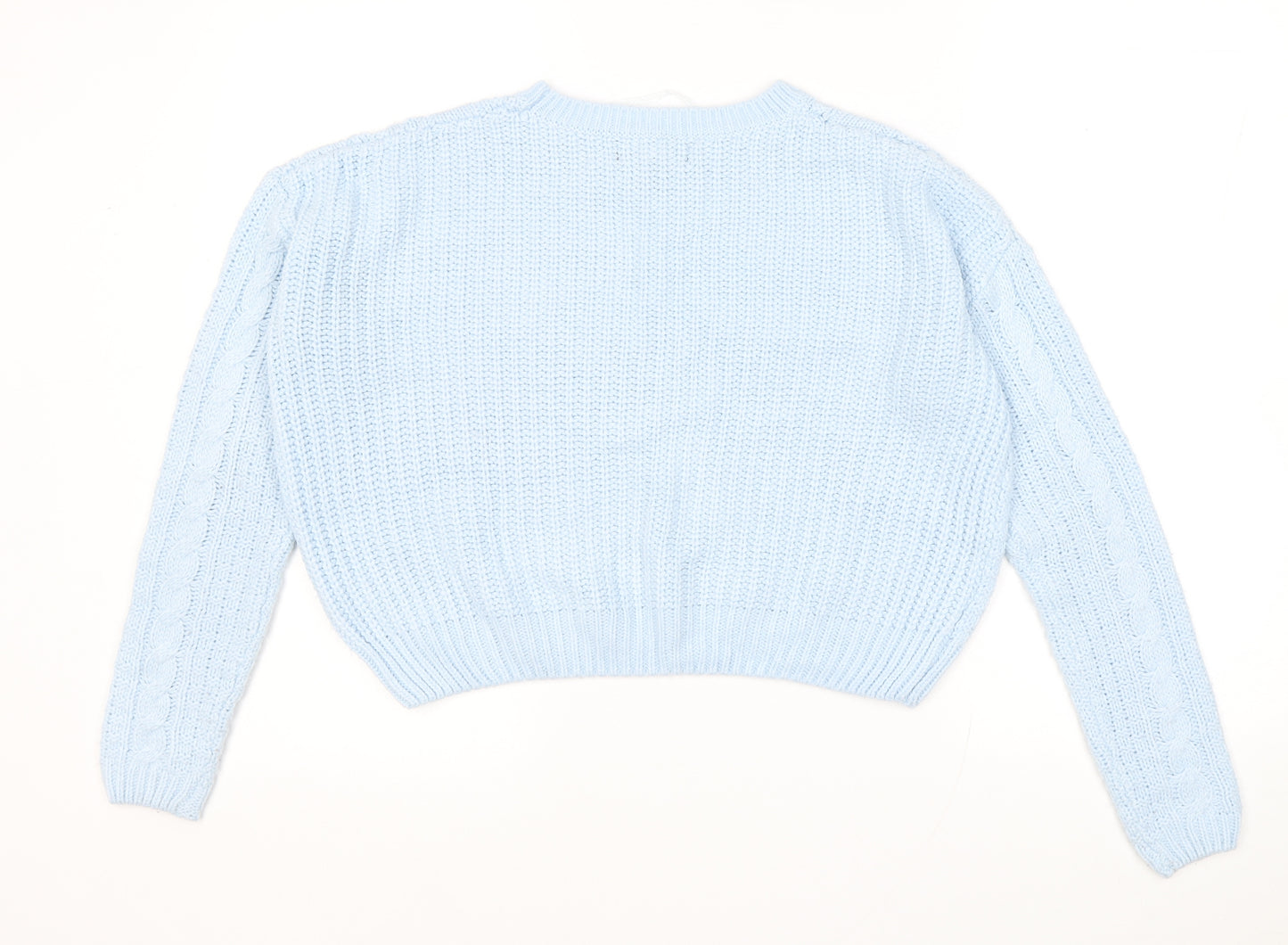 Atmosphere Womens Blue Round Neck Acrylic Pullover Jumper Size S