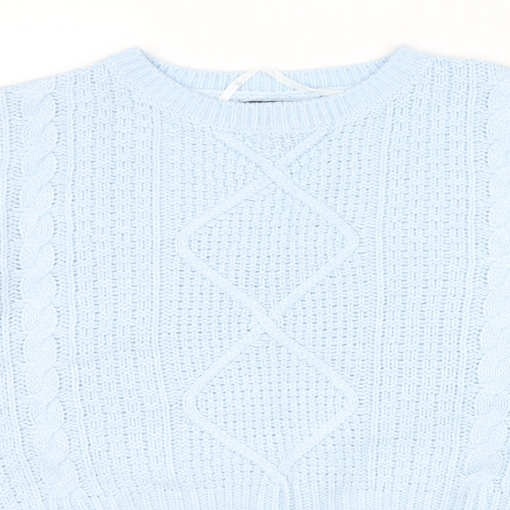 Atmosphere Womens Blue Round Neck Acrylic Pullover Jumper Size S