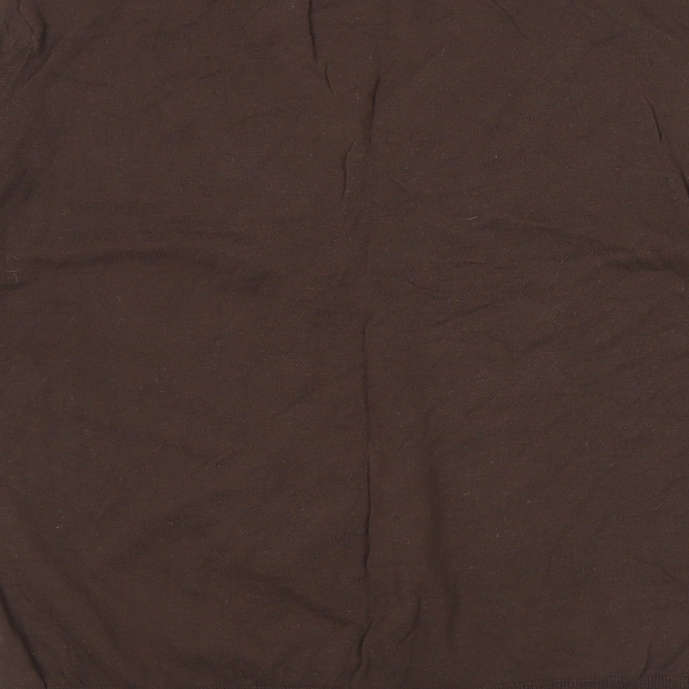 Gap Womens Brown V-Neck Cotton Pullover Jumper Size XL