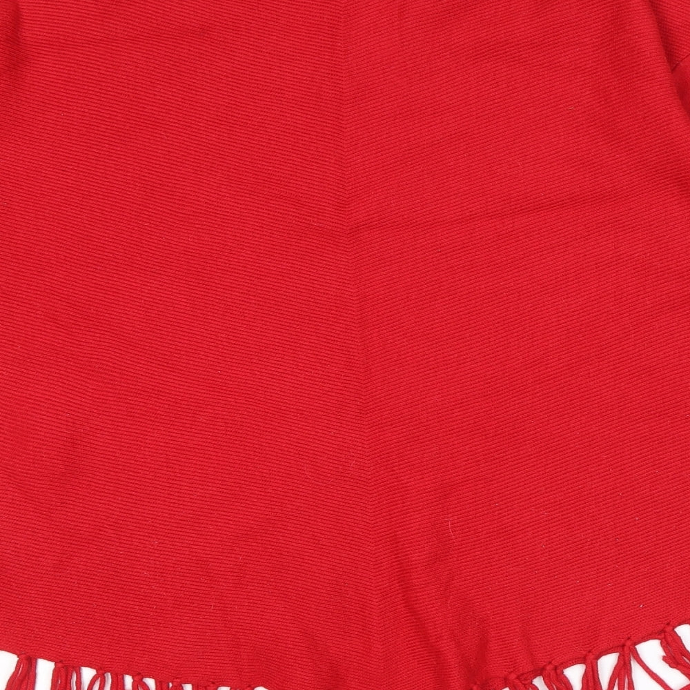 Wallis Womens Red V-Neck Nylon Pullover Jumper Size M