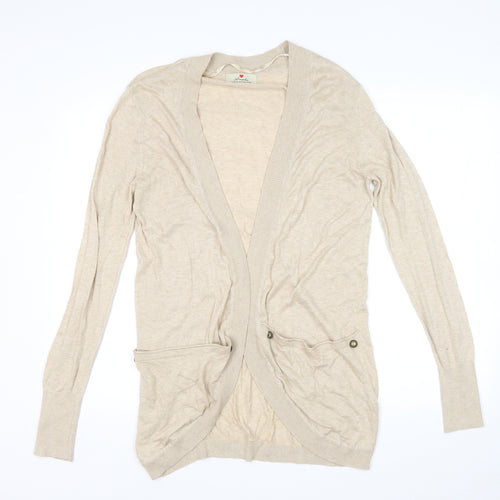 Atmospere Womens Beige V-Neck Viscose Cardigan Jumper Size 16
