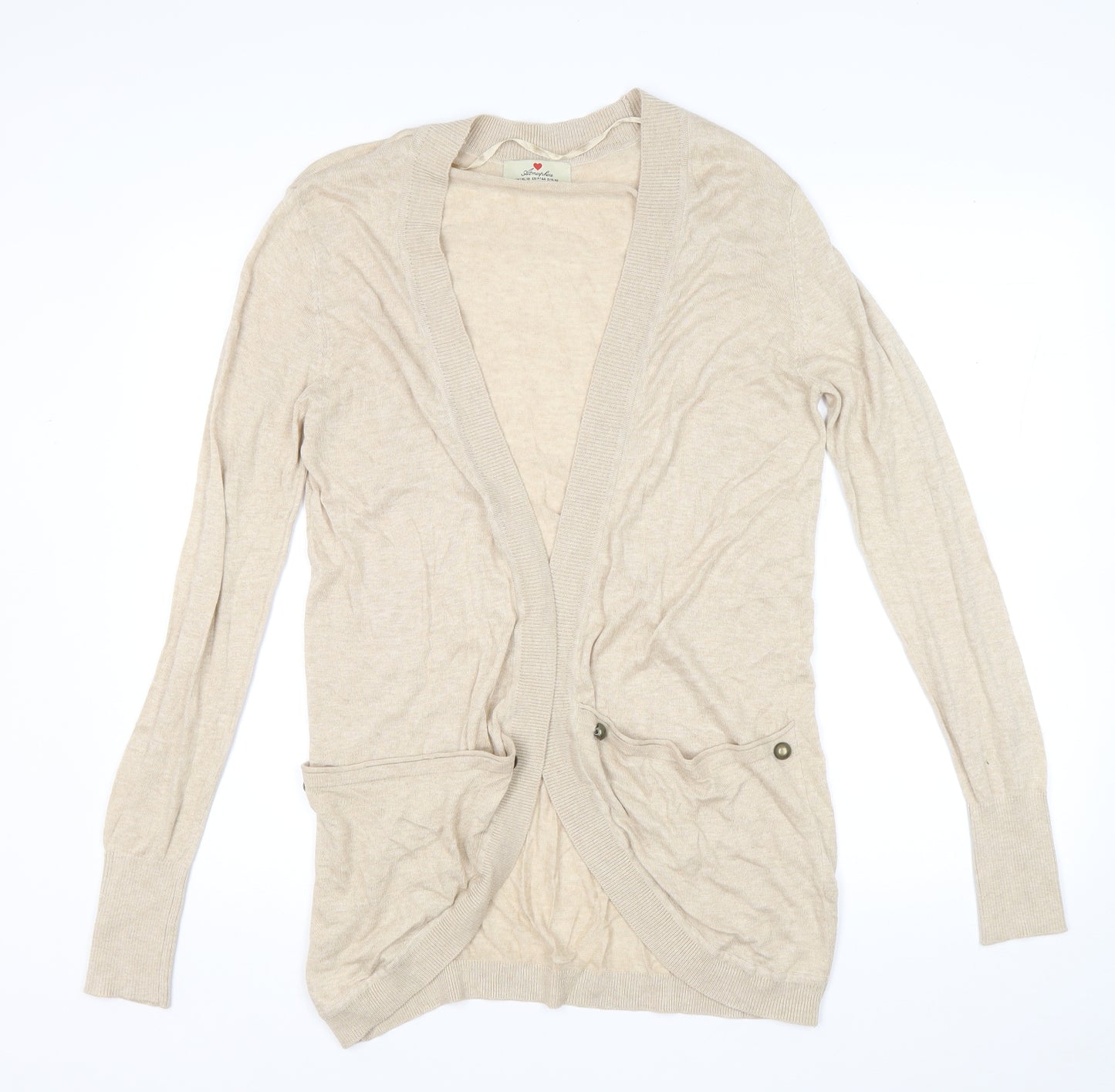 Atmospere Womens Beige V-Neck Viscose Cardigan Jumper Size 16