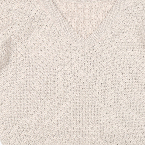 Next Womens Beige Round Neck Acrylic Pullover Jumper Size M