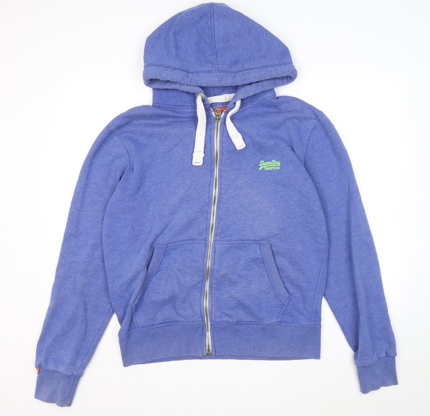 Superdry Mens Blue Cotton Full Zip Hoodie Size L