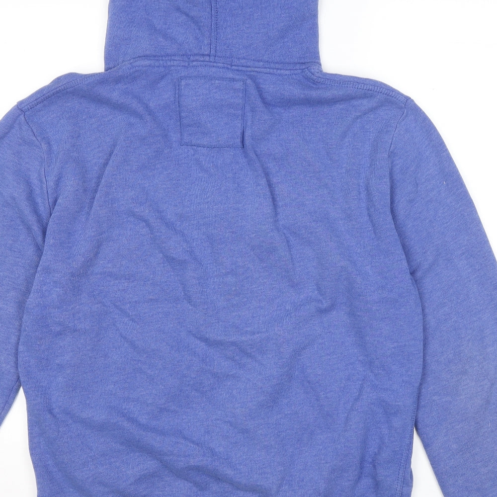 Superdry Mens Blue Cotton Full Zip Hoodie Size L