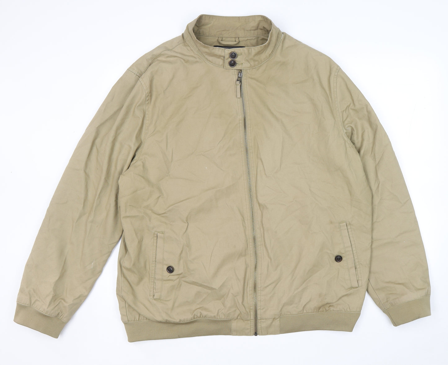 F&F Mens Beige Bomber Jacket Jacket Size 2XL Zip