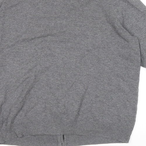 H&M Womens Grey V-Neck Cotton Cardigan Jumper Size 38