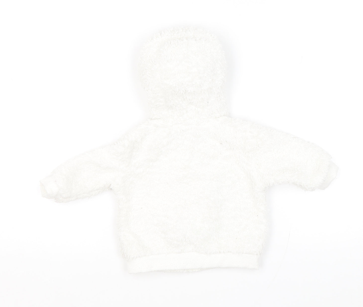 Matalan Baby White Jacket Size 0-3 Months Zip - Button Belly Bunny