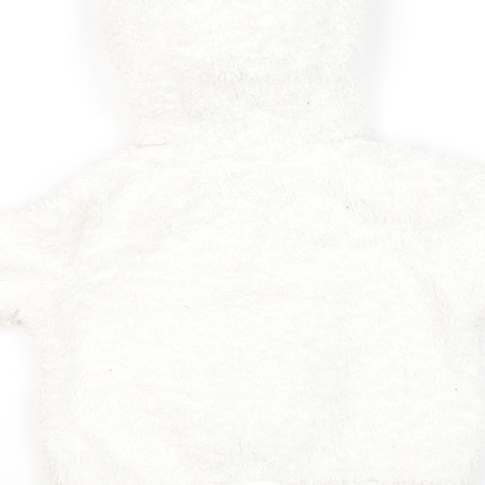 Matalan Baby White Jacket Size 0-3 Months Zip - Button Belly Bunny