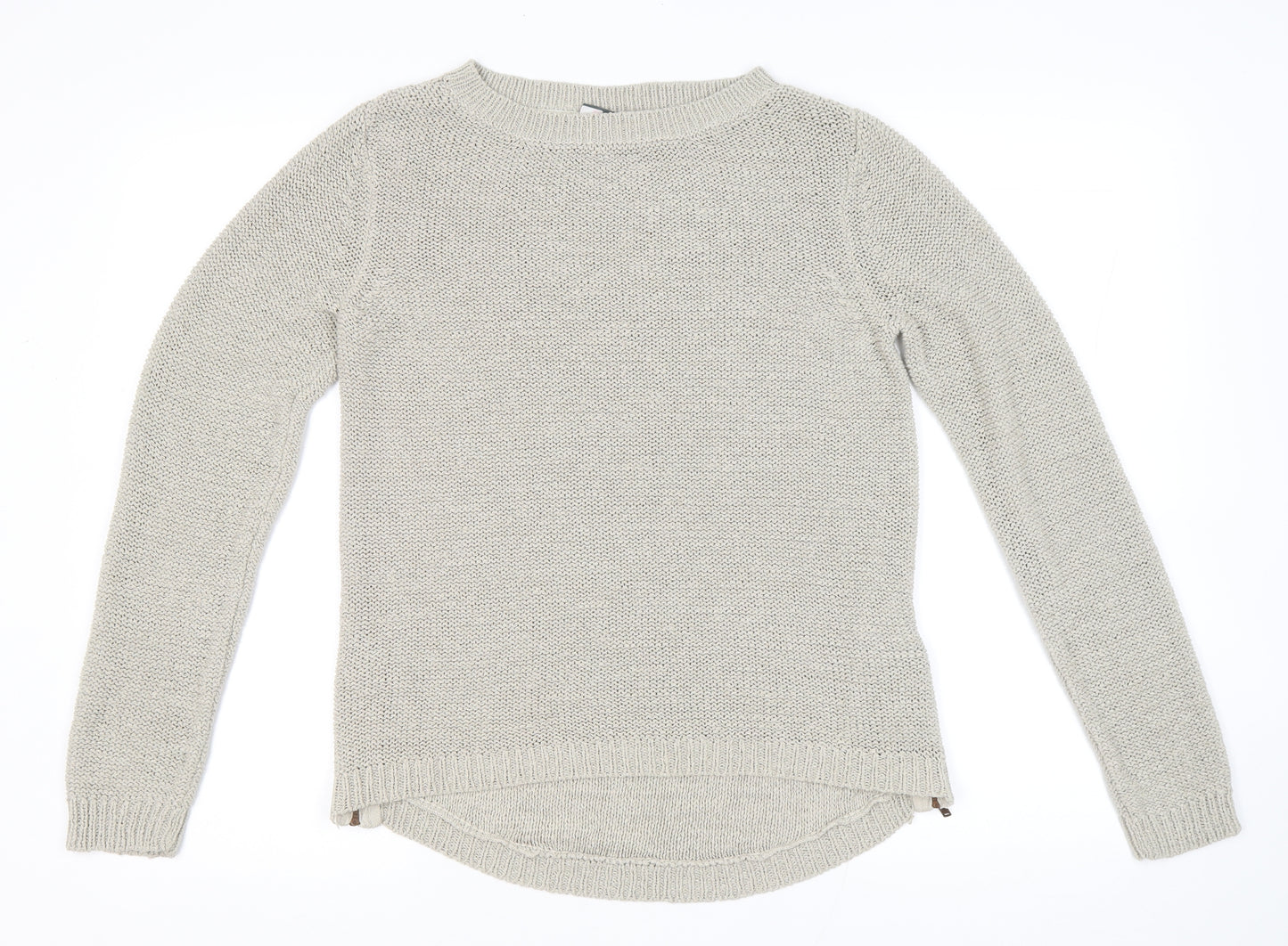 Street One Womens Beige Round Neck Nylon Pullover Jumper Size 12