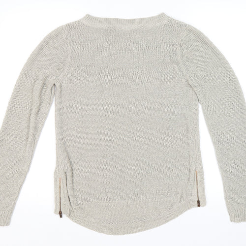 Street One Womens Beige Round Neck Nylon Pullover Jumper Size 12